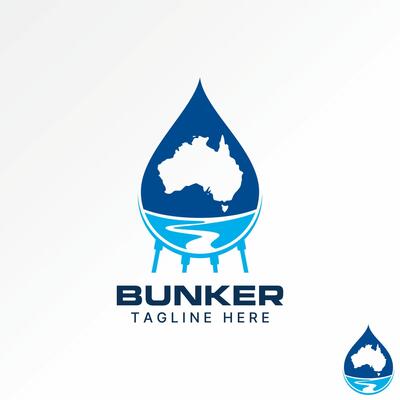 Logo design graphic concept abstract creative premium stock river water drop bunker storage tank australia maps Related home property structure