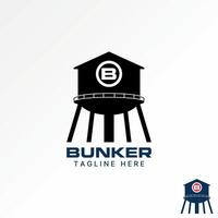 Logo design graphic concept abstract creative premium stock storage tank bunker water tower. Related to home property house structure building vector