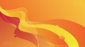 Orange background with bubbles and waves. Orange liquid abstract background with modern flow style. Suitable for presentation, promotion, decoration, cover, banner or poster needs. vector