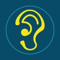 Ear trendy icon sophisticated abstract illustration colorful artwork lovely design vector