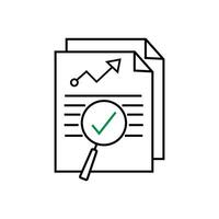 Review audit, overview risk icon, verification business, symbol for web and mobile phone on white background. Editable stroke. vector