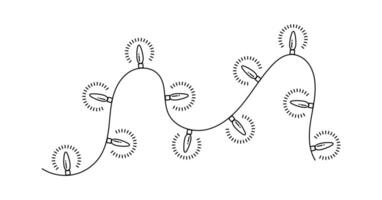Christmas string lights on white background. Symbol editable stroke. vector