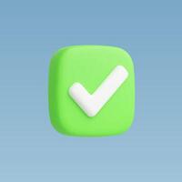 3d Realistic Check mark button vector