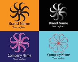 Simple Abstract Business Logo - Four Different Different Shapes of Same Shape Cool Designs and Illustrations for Company-Institution-Organization-Association-Foundation etc. vector