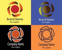 Cool Abstract Logos - Four Different Shapes of Same Shapes Cool Designs and Illustrations for Business Companies - Institutions - Organizations - Associations - Foundations etc. vector