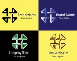 Attractive Abstract Business Logo - Four Different Shapes of Same Shape Nice Designs and Illustrations for Company-Institution-Association-Foundation-Etc. vector