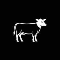 A cow is standing on a black background vector