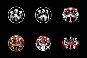 A set of four different logos for a poker game vector