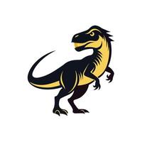 A t - rex dinosaur with a yellow and black color scheme vector