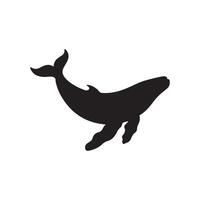 A silhouette of a whale on a white background vector