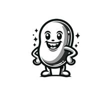 A cartoon character of a peanut with a smile vector