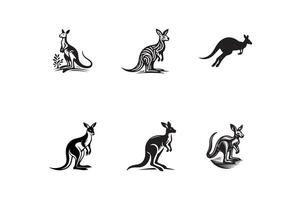australiano canguro icono conjunto vector