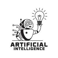 Artificial intelligence logo design vector