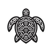 A turtle with a tribal pattern on it vector