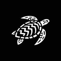 A turtle is shown on a black background vector