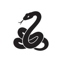 A black and white snake logo on a white background vector