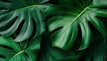 Monstera leaf macro photo foliage surface dramatic effect darkness background