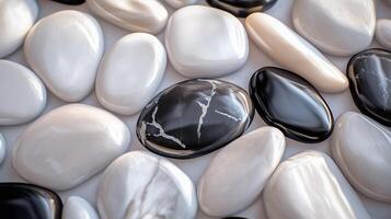 Abstract pattern grey gravel stones smooth glossy texture marble polished modern background photo