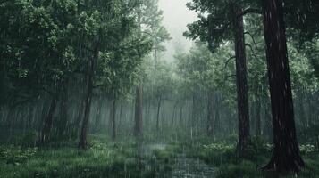 Pine forest darkness cloudy and rainstorm nature environment season photo