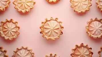 Mini pie tart sweet snack baked dough for tea time party homemade photo