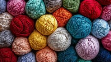 Ball yarn pattern colorful for hobby knitting fashion handmade photo
