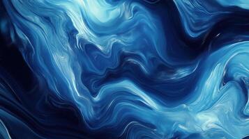 Blue liquid flowing over a black background photo