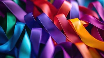 A pile of colorful ribbons photo