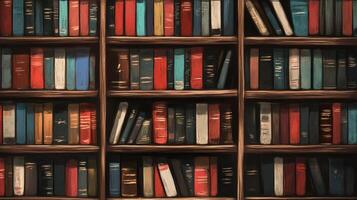 A book shelf with many books on it photo