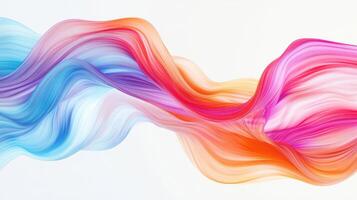 Colorful wave of fluid on white background photo