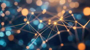 A network of lights and dots photo