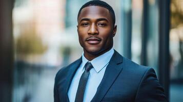 A black man in a suit and tie photo