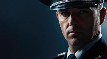 A man in a uniform and hat photo