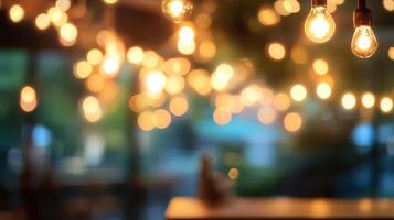 A group of light bulbs hanging from the ceiling photo