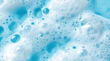 A close up of a blue liquid with bubbles photo