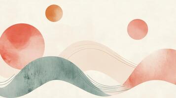 Abstract background with waves and circles photo
