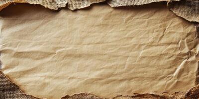 Old paper with torn edges and a hole photo