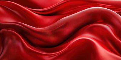 A red silk fabric with waves photo