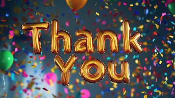 Thank you balloons and confetti photo