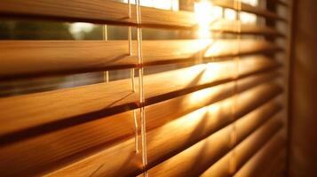 Wooden blinds in the sun photo