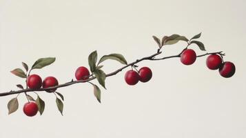 A branch with red berries on it photo