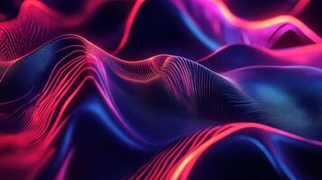 Abstract background with waves and red and pink colors photo