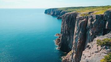 The cliffs of cape breton are very steep photo
