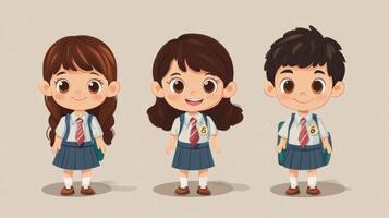 School uniform cartoon characters photo