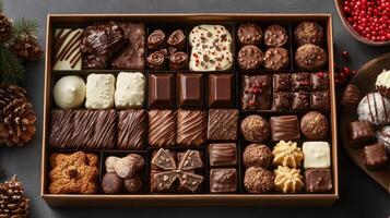 A box of chocolates and other assorted chocolates photo