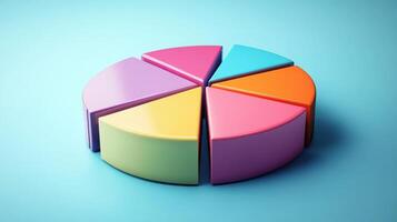 A colorful pie chart on a blue background photo