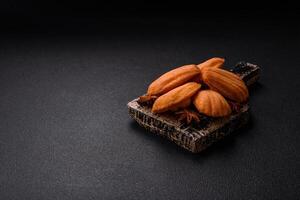 Traditional French madeleine biscuits with nutty flavor photo