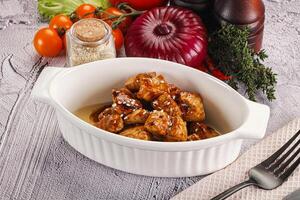 Chicken fillet with soya teriyaki sauce photo