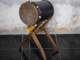 Miniatur of bedug or traditional drum which is made of logs and cowhide is commonly used as a port for Muslim celebrations. photo