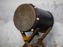Miniatur of bedug or traditional drum which is made of logs and cowhide is commonly used as a port for Muslim celebrations. photo