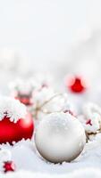 White Christmas Ornament in Snow photo